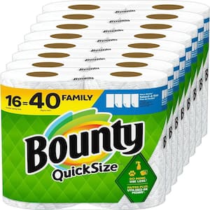 Quick Size White High Absorbent Paper Towel Roll 100 Sheets Per Roll 16 Rolls Per Pack