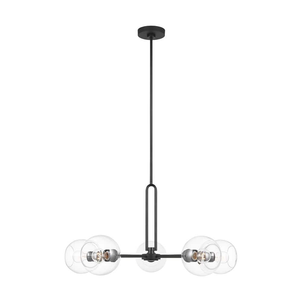 Generation Lighting Codyn 5Light Midnight Black Large Chandelier with