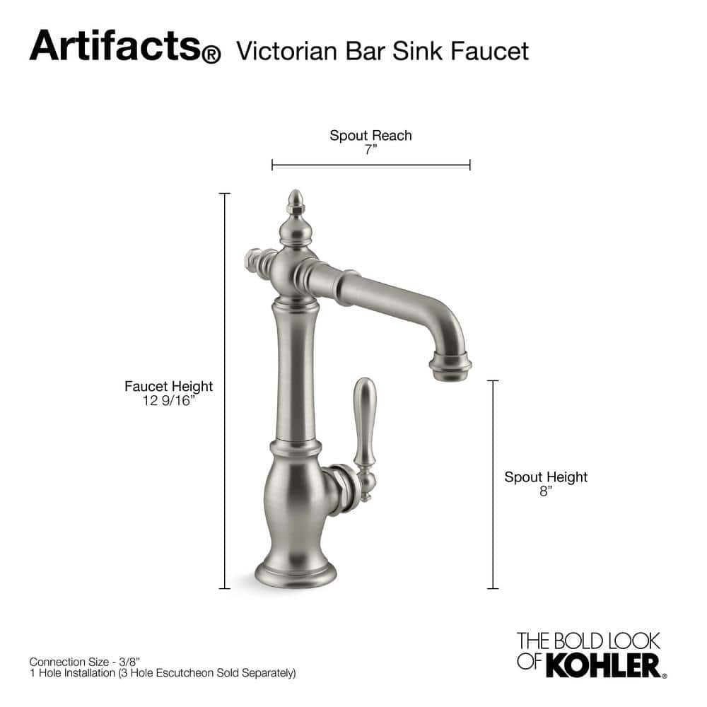 Artifacts Elegant Stainless Steel Single-Handle High-Arc Bar Faucet