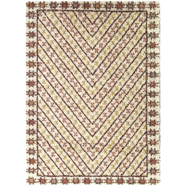 BALTA Ribiera Cream 5 ft. x 7 ft. Geometric Area Rug
