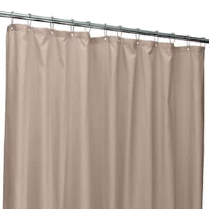 Microfiber Soft Touch Dash Design Shower Curtain Liner in Taupe