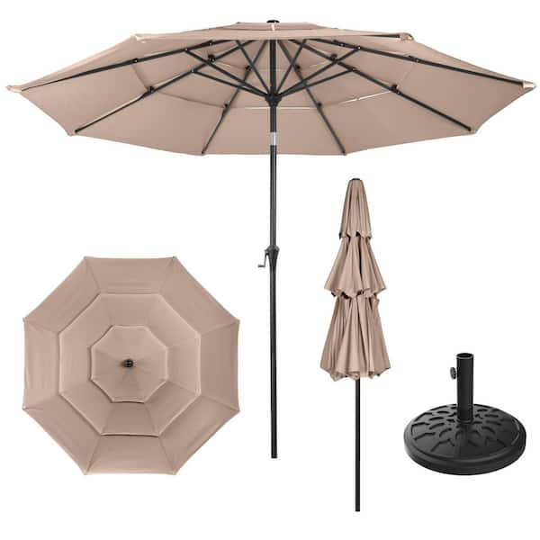 11 x 11 patio umbrella 11' Octagon Beige Canopy Colors:Chartreuse White/Chartreuse White How To Make Your Durable HDPE Material Easy Fantasy