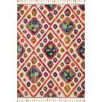 Moroccan Casbah Ivory/Pink 5 ft. x 8 ft. Moroccan Transitional Area Rug