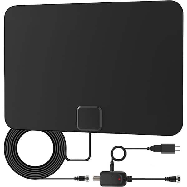 EKIEUDL Digital Amplified Indoor HDTV Antenna with Detachable Signal Amplifier 1080p VHF UHF Local Channels 16.5 ft. Coax Cable