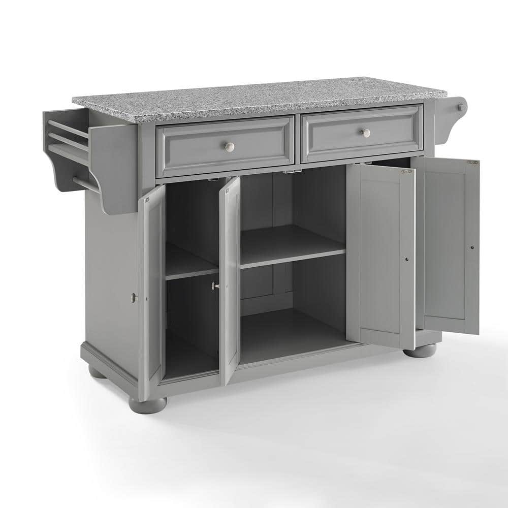 Alexandria Vintage Gray Granite Top Kitchen Island