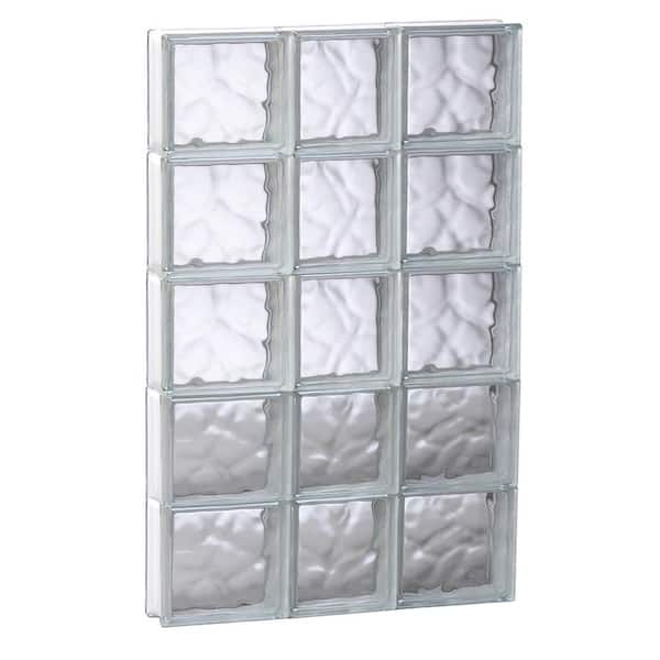 Clearly Secure 21.25 in. x 38.75 in. x 3.125 in. Frameless Wave Pattern Non-Vented Glass Block Window