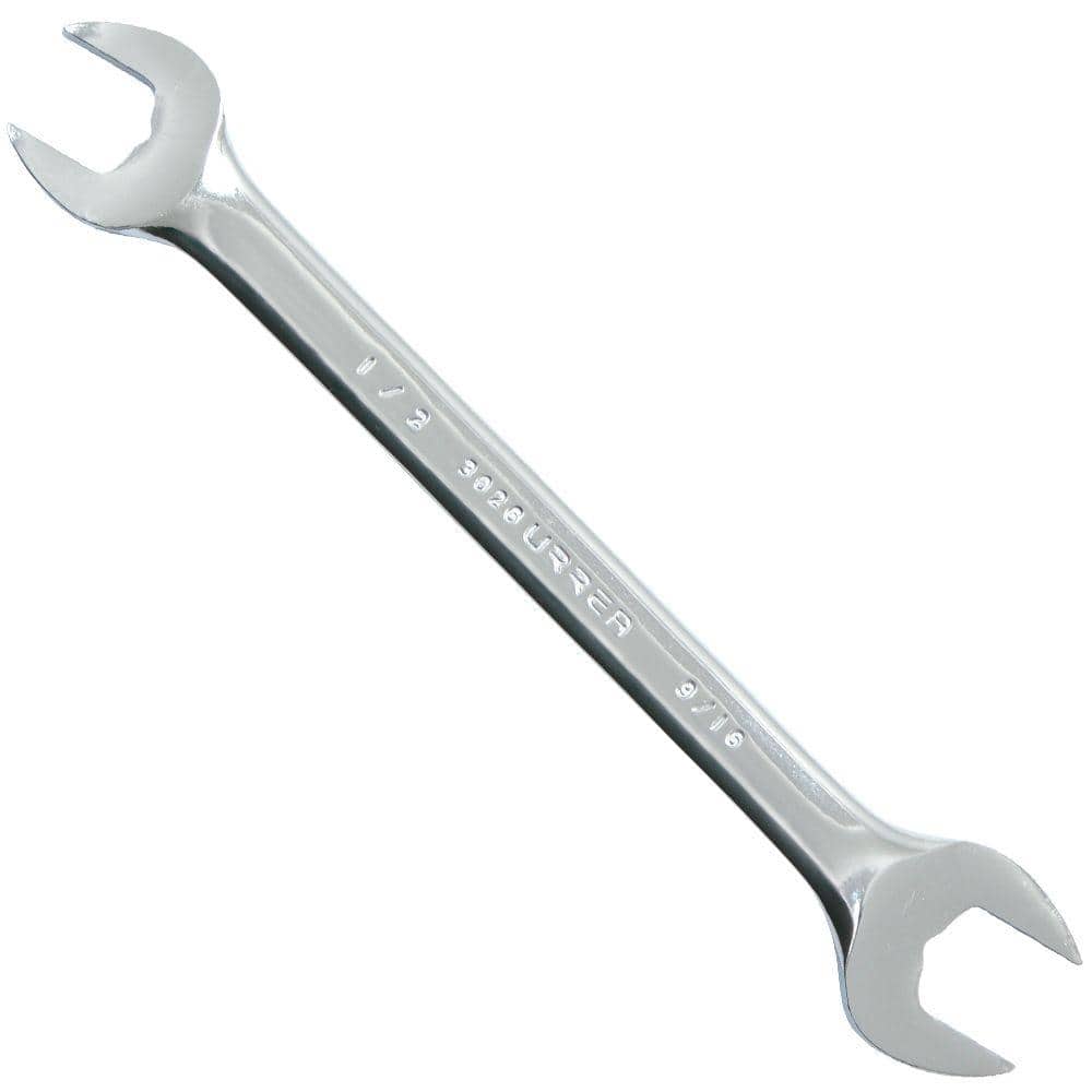 Wrenches URREA 1/2 in. X 9/16 in. Open End Chrome Wrench-3026 - The Home Depot