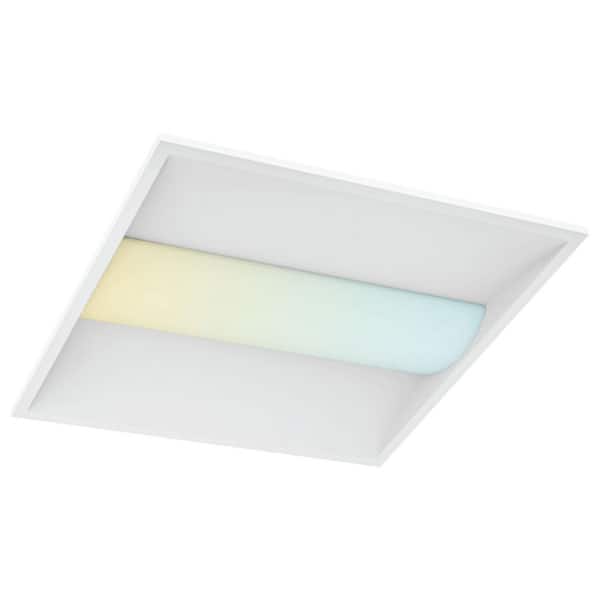 40-Watt 2 x 2 ft. Integrated LED Troffer Light 3000K-6000K, 2500-5000LM, 0-10V Dimmable, 120-277V ETL Listed DLC Premium