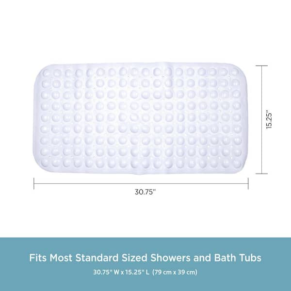 Wet Floor Non-Slip Bathroom Mat for Elderly & Kids, Bath Mats for Tub, Shower  Mat with Drain Holes Suction Cups 