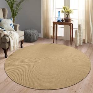 Braided Canvas 6' Reversible Indoor/Outdoor Round Area Rug