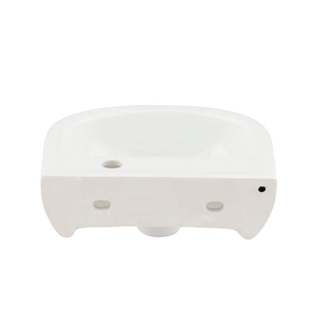 Compact White Ceramic Wall-Mounted Bathroom Sink