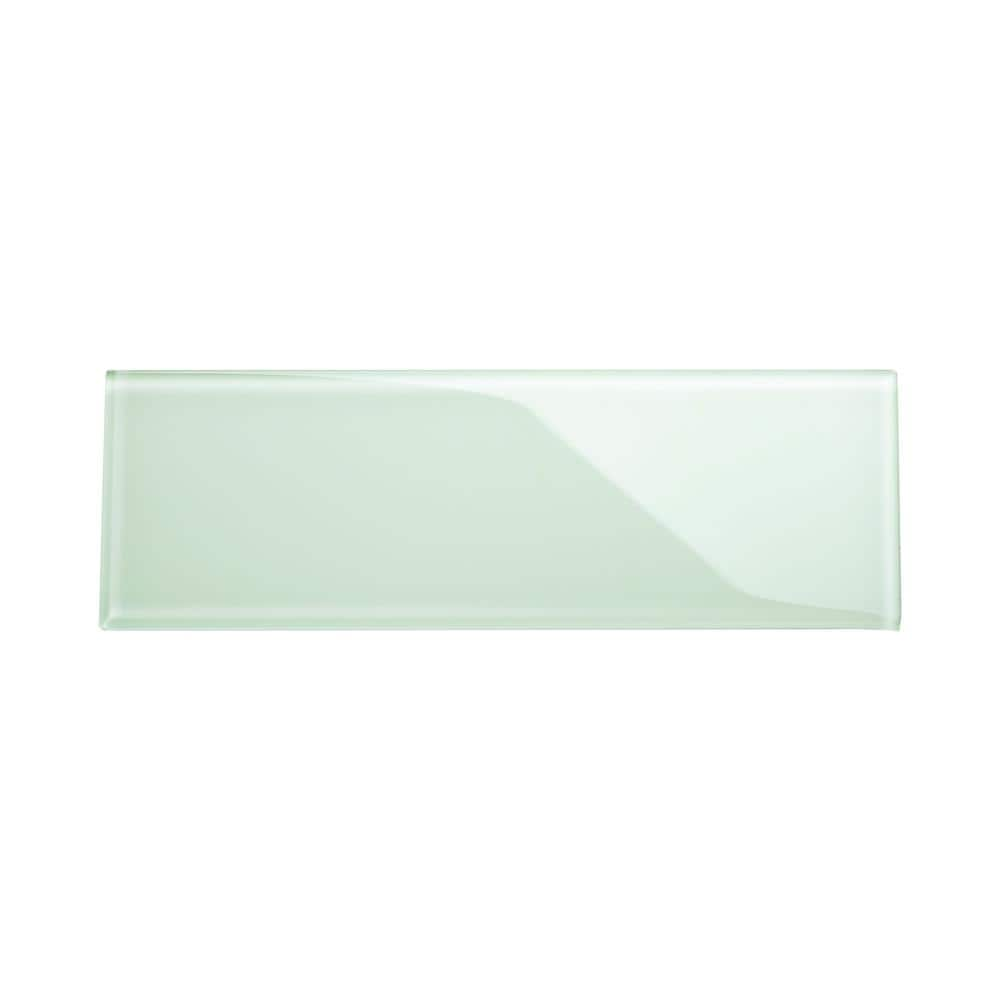 Winter Sage 4 in. x 12 in. x 8mm Glass Subway Tile Sample -  Giorbello, G4143-SMPL