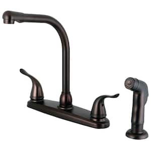 Yosemite 2-Handle Deck Mount Centerset Kitchen Faucets with Side Sprayer in Oil Rubbed Bronze