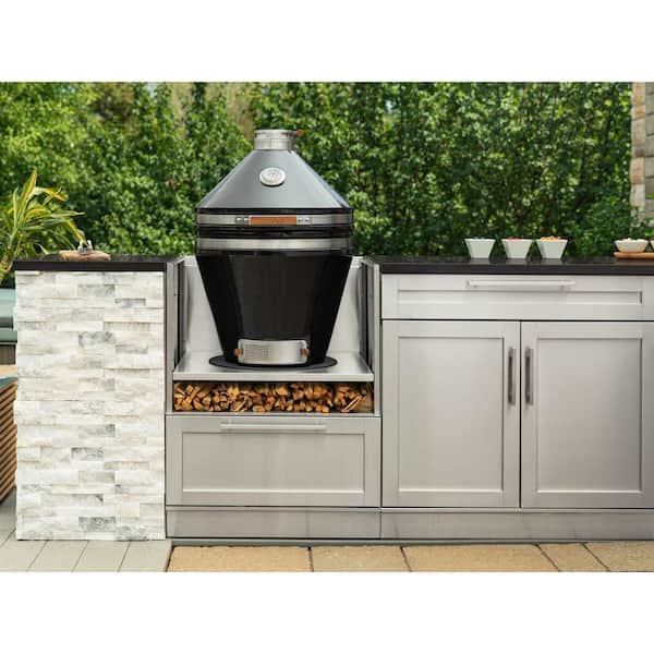 NewAge Products Outdoor Kitchen Signature Series 6 Piece Cabinet Set with  33 in. Natural Gas Platinum Grill