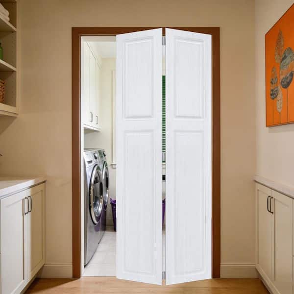 AIOPOP HOME 2 Panel Bi-Fold 44 in. x 79 in. MDF White Walnut Barn