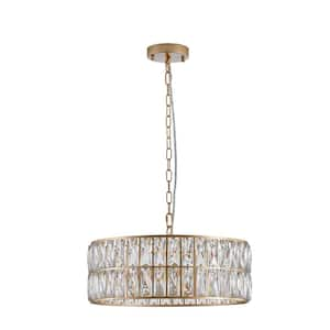 6-Light Gold Modern Luxury Crystal Chandelier for Dining Room Bedroom Living Room with No Bulbs Included