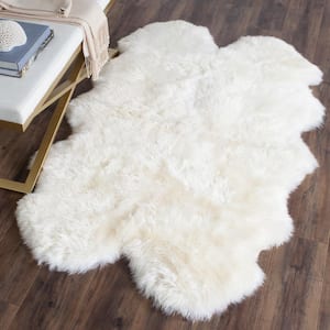 Sheep Skin White Doormat 2 ft. x 3 ft. Solid Gradient Area Rug