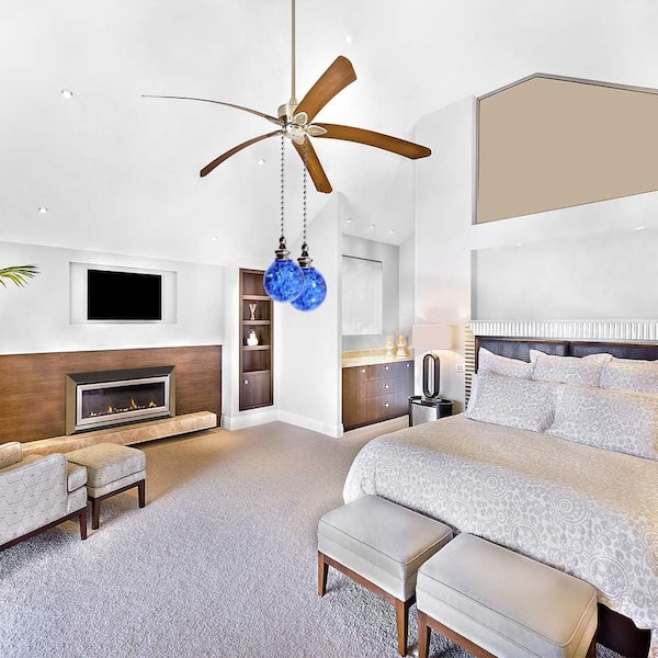 Crystal Glass 21 in. Blue Ceiling Fan Pull Chains with Connector 2-Pack