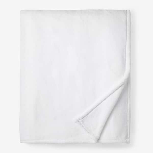 The Company Store Company Cotton Plush White Polyester Full/Queen Woven Blanket