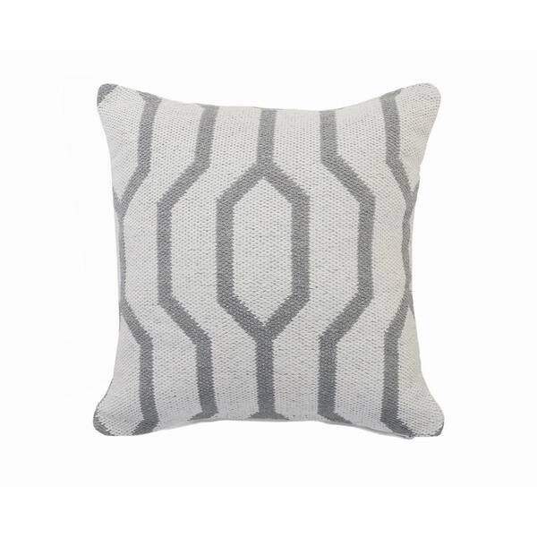 grey and white throw pillows