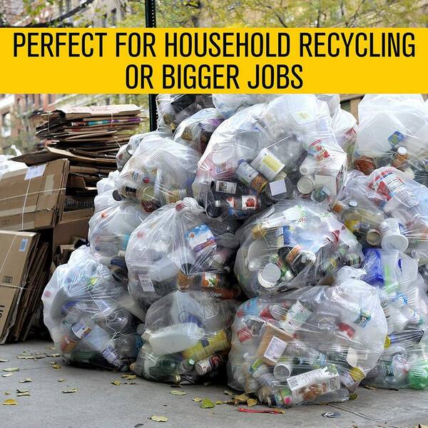 Aluf Plastics 33 Gallon Clear Trash Bags - (Huge 100 Pack) - 33 x 39