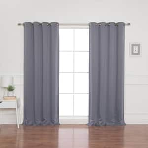 Grey Grommet Blackout Curtain - 52 in. W x 96 in. L (Set of 2)