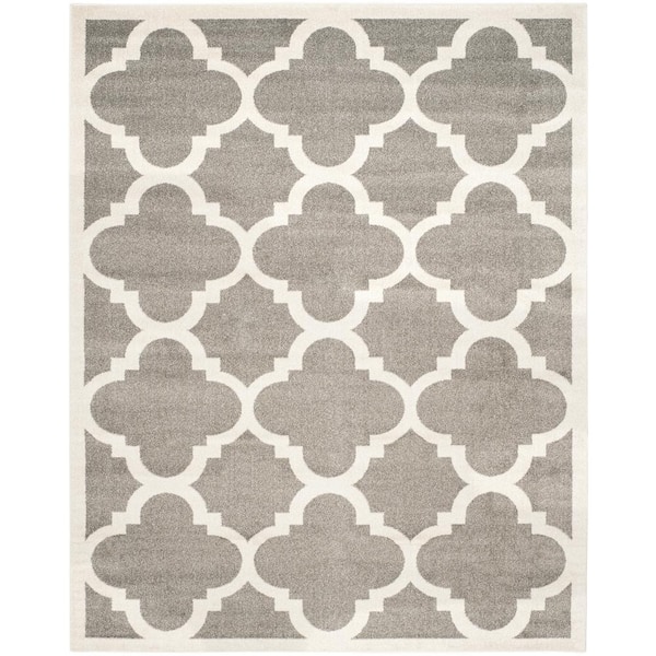 SAFAVIEH Amherst Dark Gray/Beige 8 ft. x 10 ft. Border Trellis Area Rug