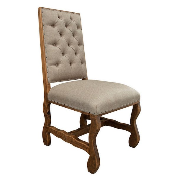 Benjara 40.5 in. Light Brown High Back Wooden Frame Counter Stool with Polyester Seat