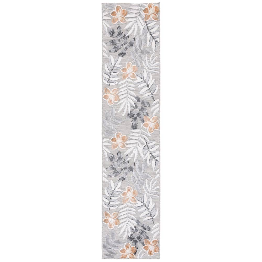 Cabana Gray/Ivory 2 ft. x 5 ft. Botanical Floral Indoor/Outdoor Runner Rug price history on PriceWatchPro