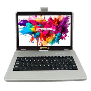 10.1 in. High End Octa Core Tablet 128GB Android 13 with Silver Keyboard Case