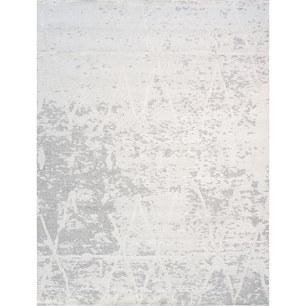 Pasargad Home Sutton Ivory 10 ft. x 14 ft. Geometric Polypropylene and Polyester Area Rug