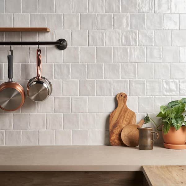 Ivy Hill Tile Amagansett Gin White 4 in. x 4 in. Mixed Finish