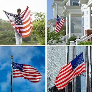 5 ft. x 3 ft. American US Flags Vivid Color and UV Fade Resistant Canvas Header Double Stitched