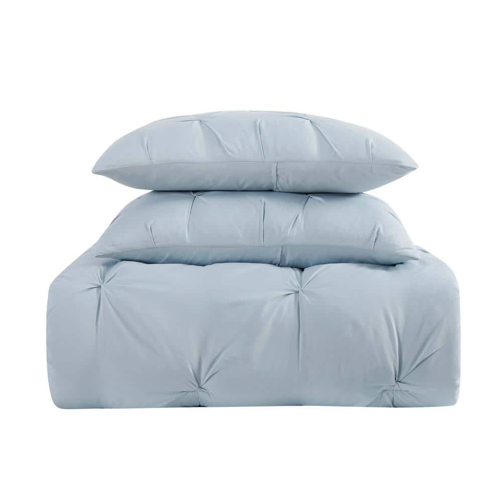 Twin XL Light Blue Microfiber Down Alternative Comforter Set