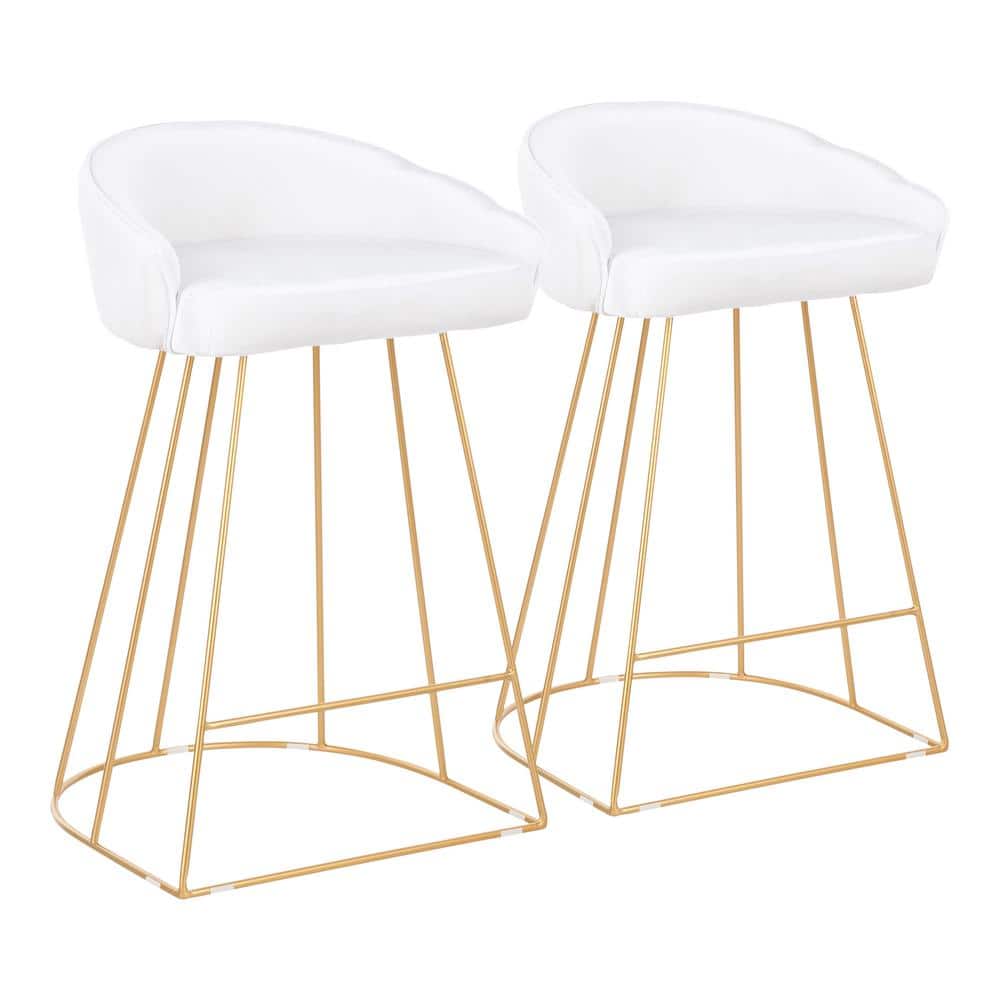 Gold white bar stool Outlet
