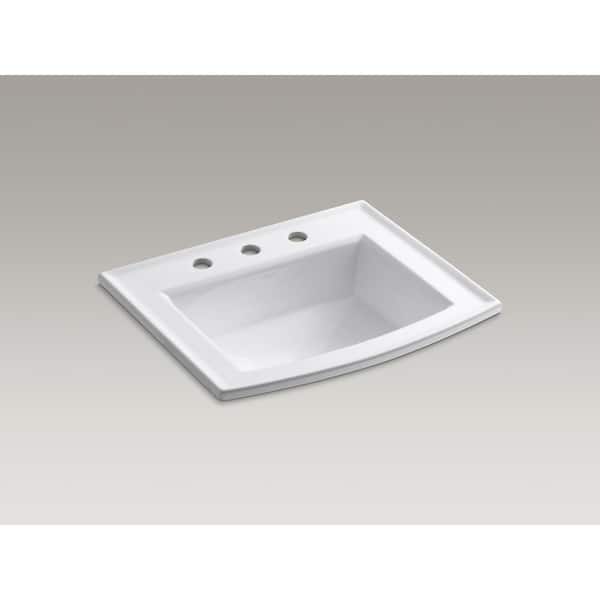 KOHLER Archer 22-3/4 in. Drop-In Vitreous China Bathroom Sink in White with Overflow Drain