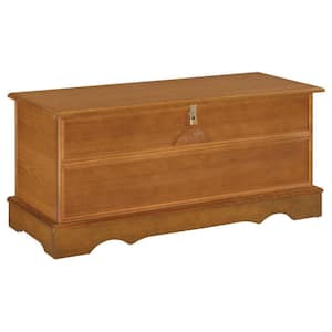Brown Trunk with Molded Details and Lift Top Hidden Storage (18.5 in. H x 40 in. W x 16 in. L)