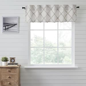 Frayed Lattice 60 in. L x 16 in. W Cotton Valance in Oatmeal