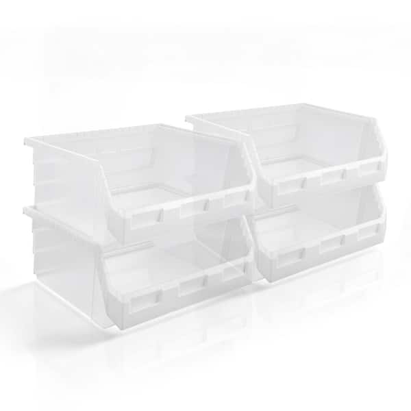 Sorbus Open Front Stackable Clothing Storage Bin – Closet Organizer - X-Large, Set of 4, Clear