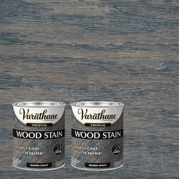 1 qt. Worn Navy Premium Fast Dry Interior Wood Stain (2-Pack)
