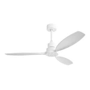 52 in. Indoor/Outdoor White Ceiling Fan without Light for Bedroom or Living Room