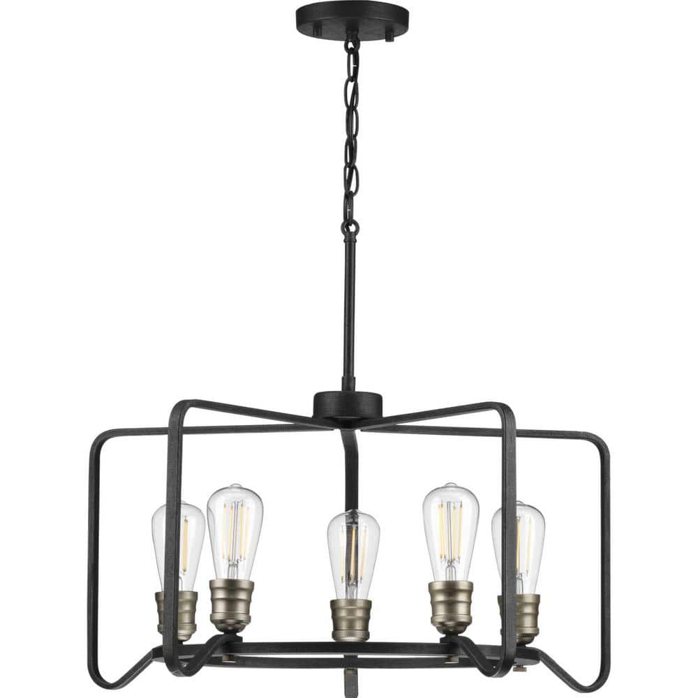 Black Iron Cage 25" Industrial Chandelier