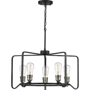Foster Collection 5-Light Gilded Iron Farmhouse Chandelier Light