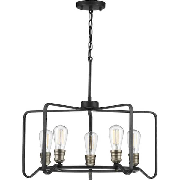 Progress Lighting Foster Collection 5-Light Gilded Iron Farmhouse Chandelier Light