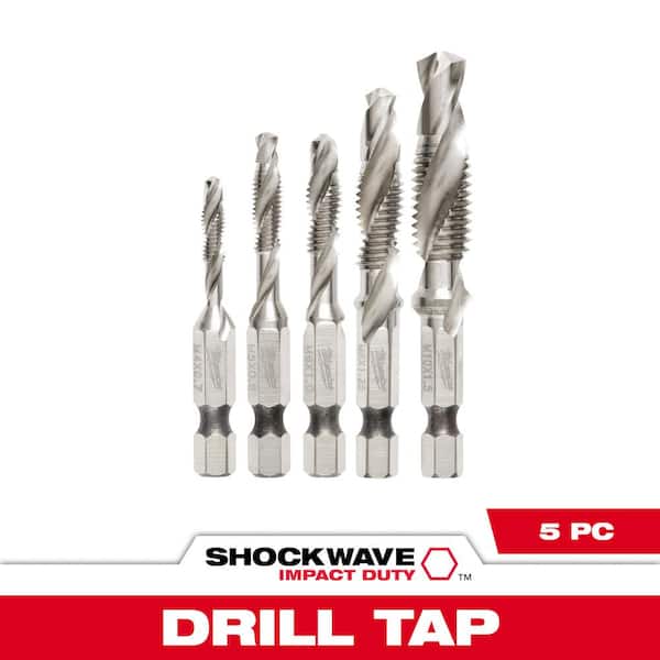 Milwaukee SHOCKWAVE Metric Steel Drill Tap Set (5-Piece)