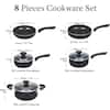 Cook N Home Stay Cool Handle 15-Piece Aluminum Nonstick Cookware Set in  Black NC-00296 - The Home Depot