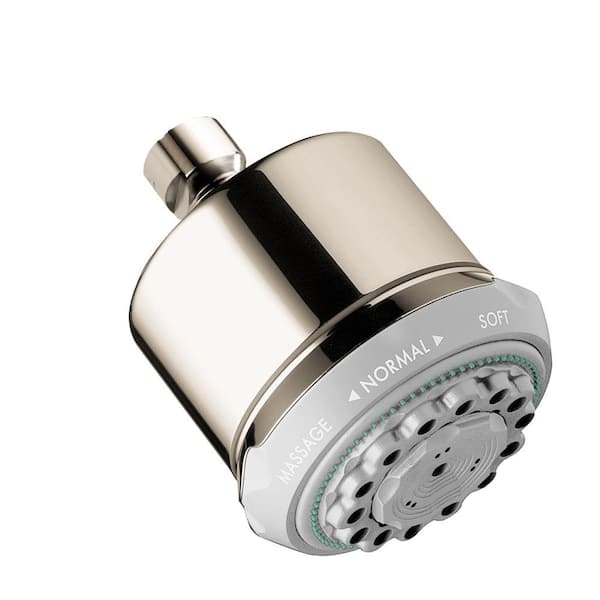 Unbranded Clubmaster 3-Spray Patterns 2.5 GPM 4 in. Wall Fixed Shower Head in Polished Nickel