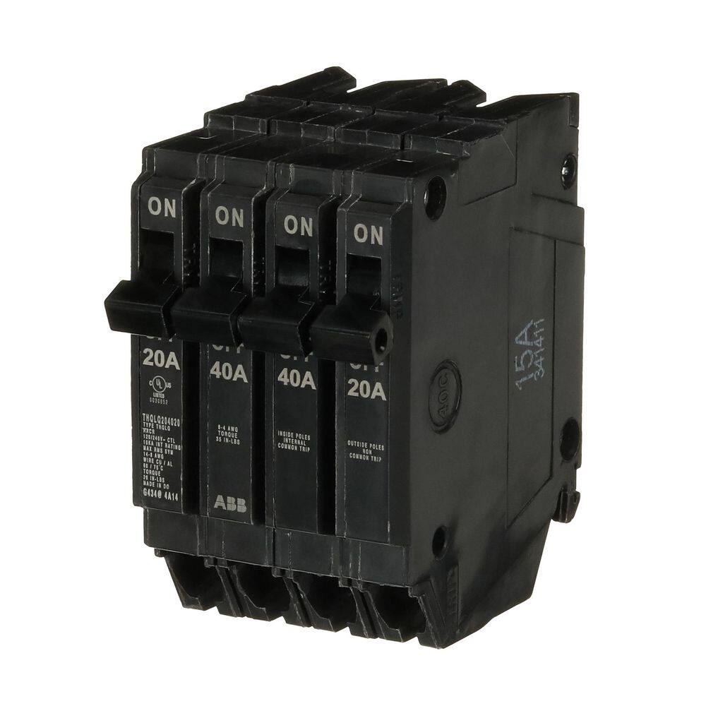 2-20 Amp Single-Pole 1-40 Amp Double-Pole Quad 120-Volt/240-Volt Circuit Br
