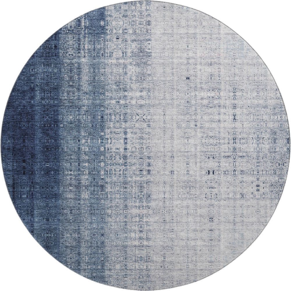 Mayfield Premium Machine Washable Abstract AMF2240 Blue 8 ft. x 8 ft. Round Rug price history on PriceWatchPro