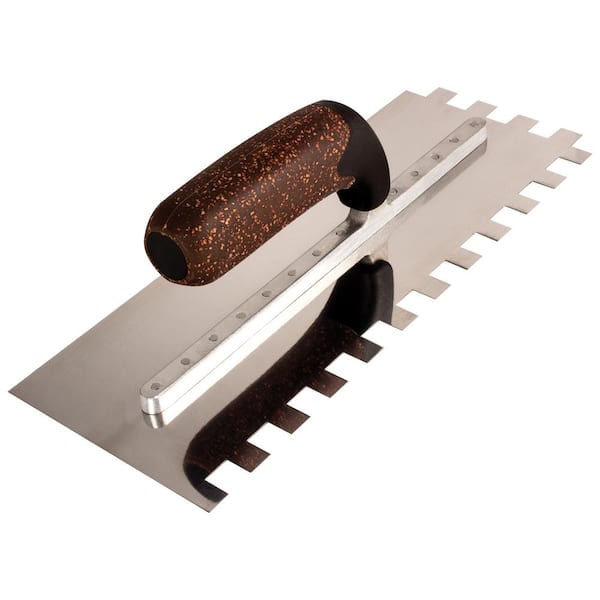QEP X-Treme Series Cork Handle 1/2 in. x 1/2 in. x 1/2 in. Square-Notched Trowel